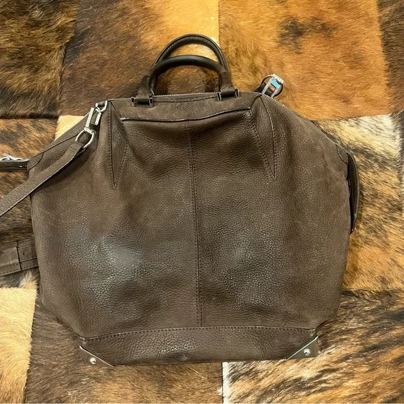 Alexander Wang Dark Brown Nubuck Leather Emile Satchel - Picture 5 of 10